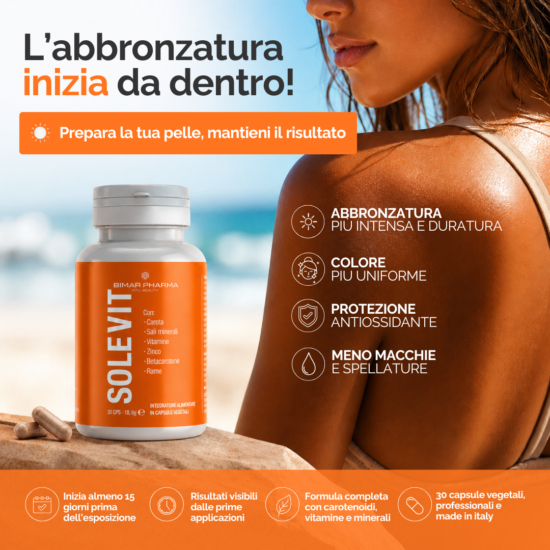 Solevit - Integratore 100% naturale abbronzatura e protezione solare
